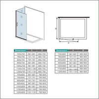 195 cm Box Doccia Walk In Porta Battente 97 cm + Parete Fissa 80 cm Vetro 6mm Anticalcare Barra da 45 cm Cromo Lucido