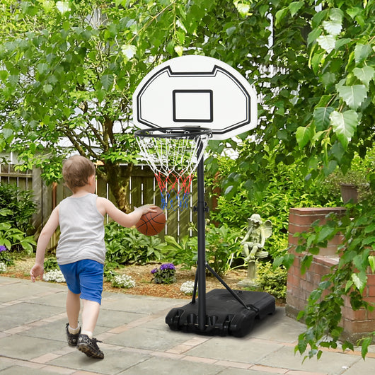 Canestro da Basket da Esterno per Bambini Altezza Regolabile 132,5-161,5 cm Multicolore