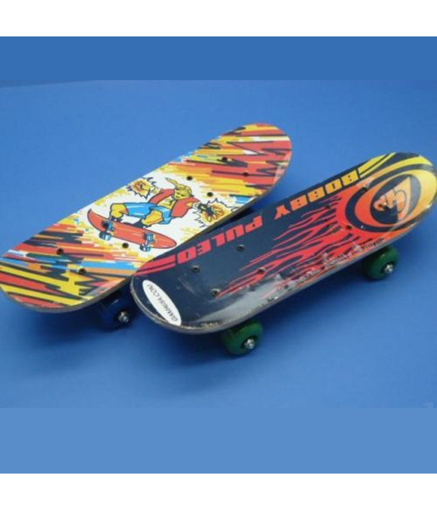 Skateboard Skate In Legno Varie Fantasie Colorato Bambini Ragazzi 45cm         