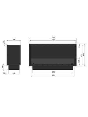 SLIM INSIDE BLACK - Camino A Bioetanolo Da Incasso Cm 100