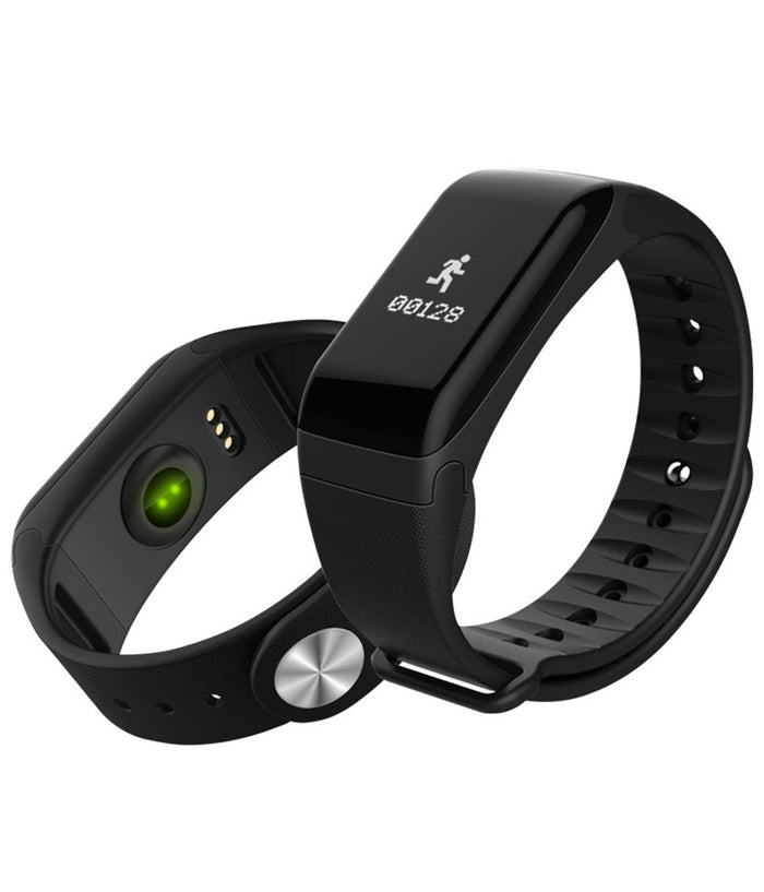 Smart Mini Bracciale Watch Nero Sport Bluetooth 4.0 Battito Pressione Android Ios         