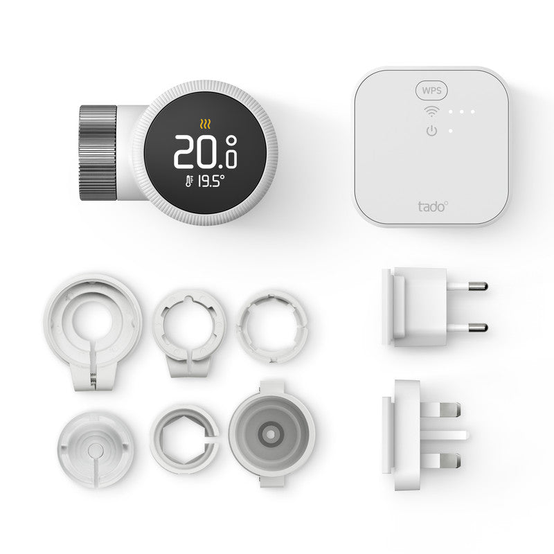 Tado Testa termostatica Intelligente X kit di base, Controllo multistanza, Wi-fi, Matter, Assistenti vocali google e alexa 