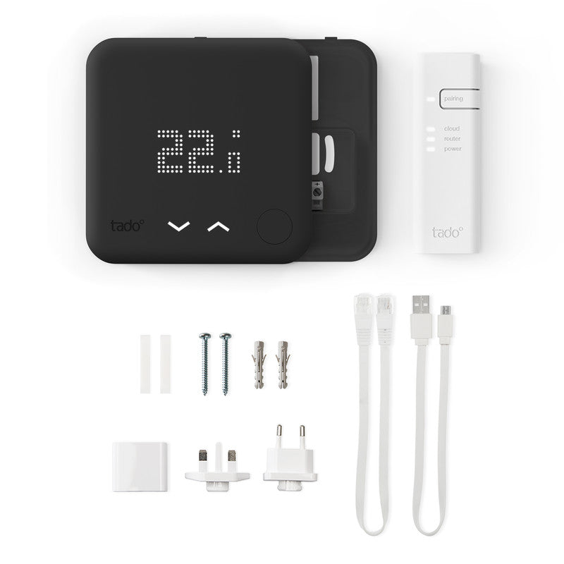  TADO° termostato kit di base V3+ Termostato Intelligente cablato Compatibile con Alexa e Google Assistant Nero