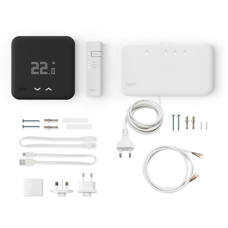  TADO° termostato kit di base V3+ Termostato Intelligente Wireless Compatibile con Alexa e Google Assistant Nero 