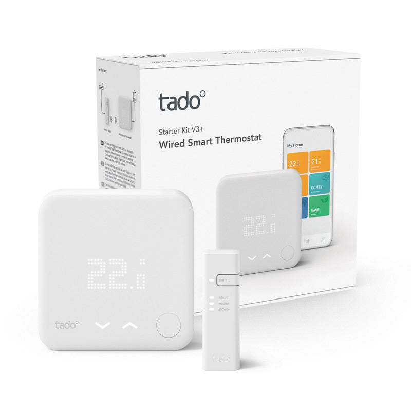  TADO° termostato kit di base V3+ Termostato Intelligente cablato Compatibile con Alexa e Google Assistant Bianco 