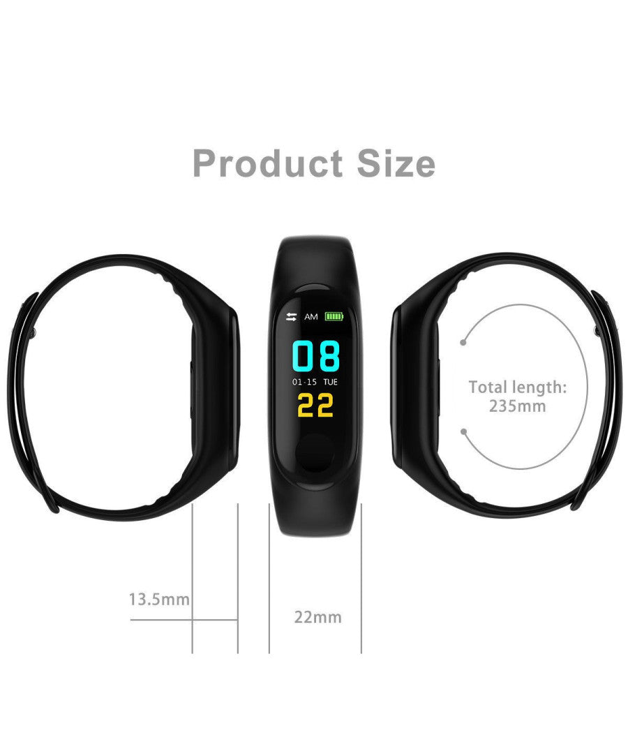 Smartwatch Bracciale Orologio Bluetooth Cardiofrequenzimetro Contapassi Fitness         