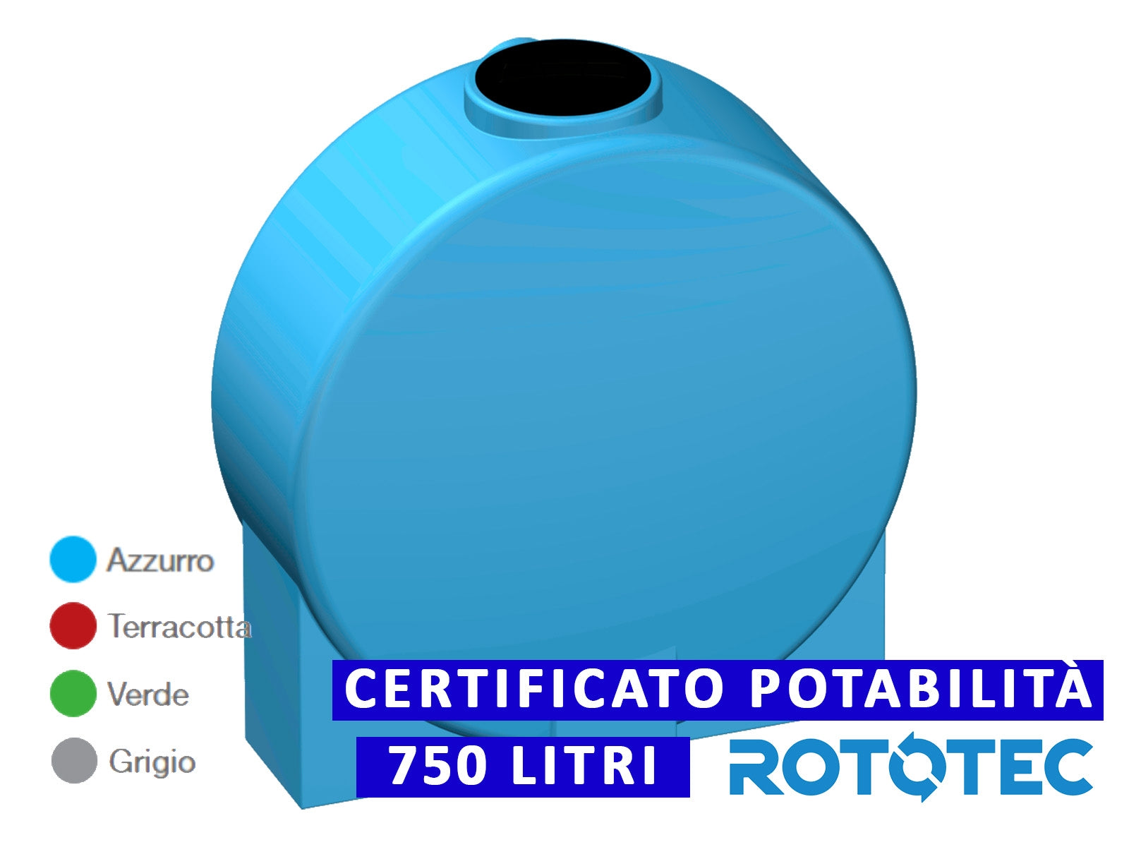 Serbatoio Da Esterno Polietilene Stoccaggio Acqua SNELLO Rototec Litri 750