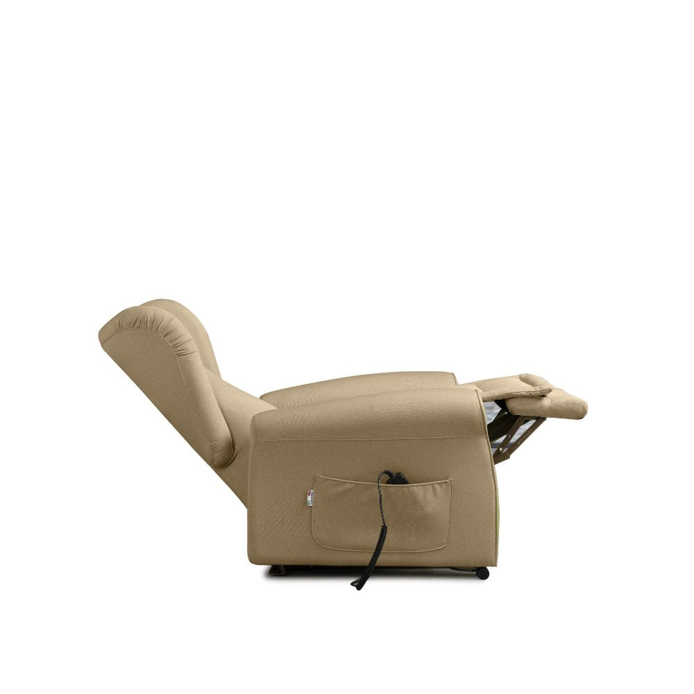 Poltrona Alzapersona Elettrica 2 Motori 90x100x90 cm Sofa in Microfibra Dispositivo Medico 1 Beige