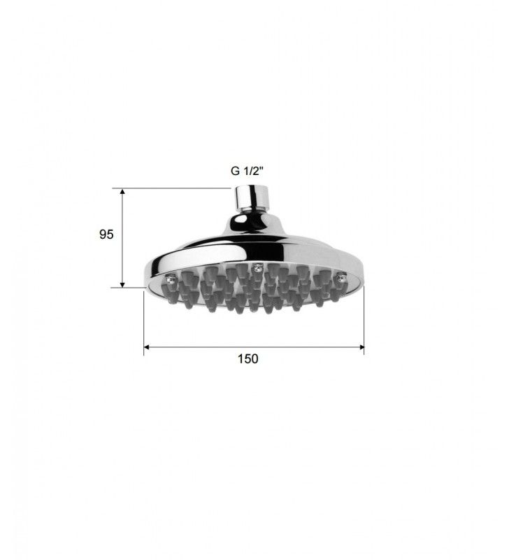 Soffione doccia quadrato con angoli arrotondati cod 75937