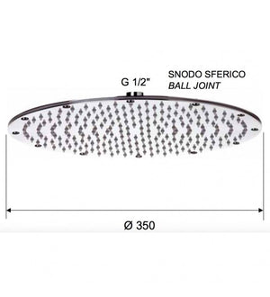 Soffione a pioggia quadrato piatto 30x30 cm cod 75993