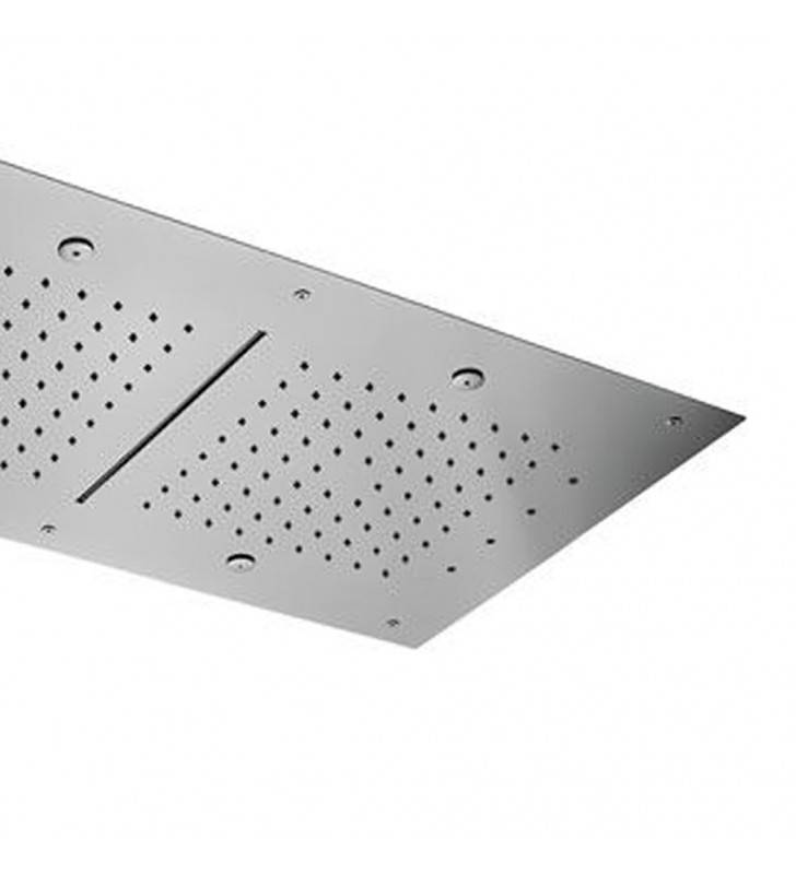 Soffione a soffitto 1 getto 77X47 cm con led in acciaio inox cod 81735