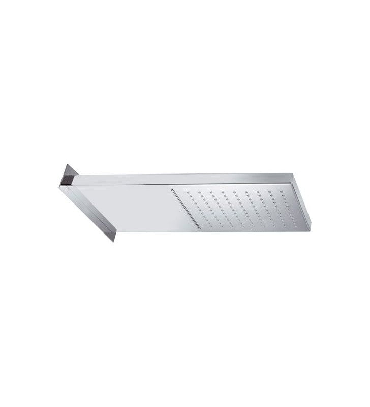 Soffione doccia a parete in acciaio inox lucidato a specchio 2 getti, normale o cascata. cod 75930