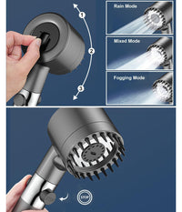 Soffione Doccia A Pioggia Con Filtro A 4 Modalità  Massaggio Ad Alta Pressione         