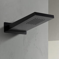 Soffione doccia a sbalzo 22x50 cm nero opaco in acciaio inox 