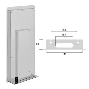 Soffione doccia a sbalzo slim 25x52 cm cromato in acciaio inox con cascata