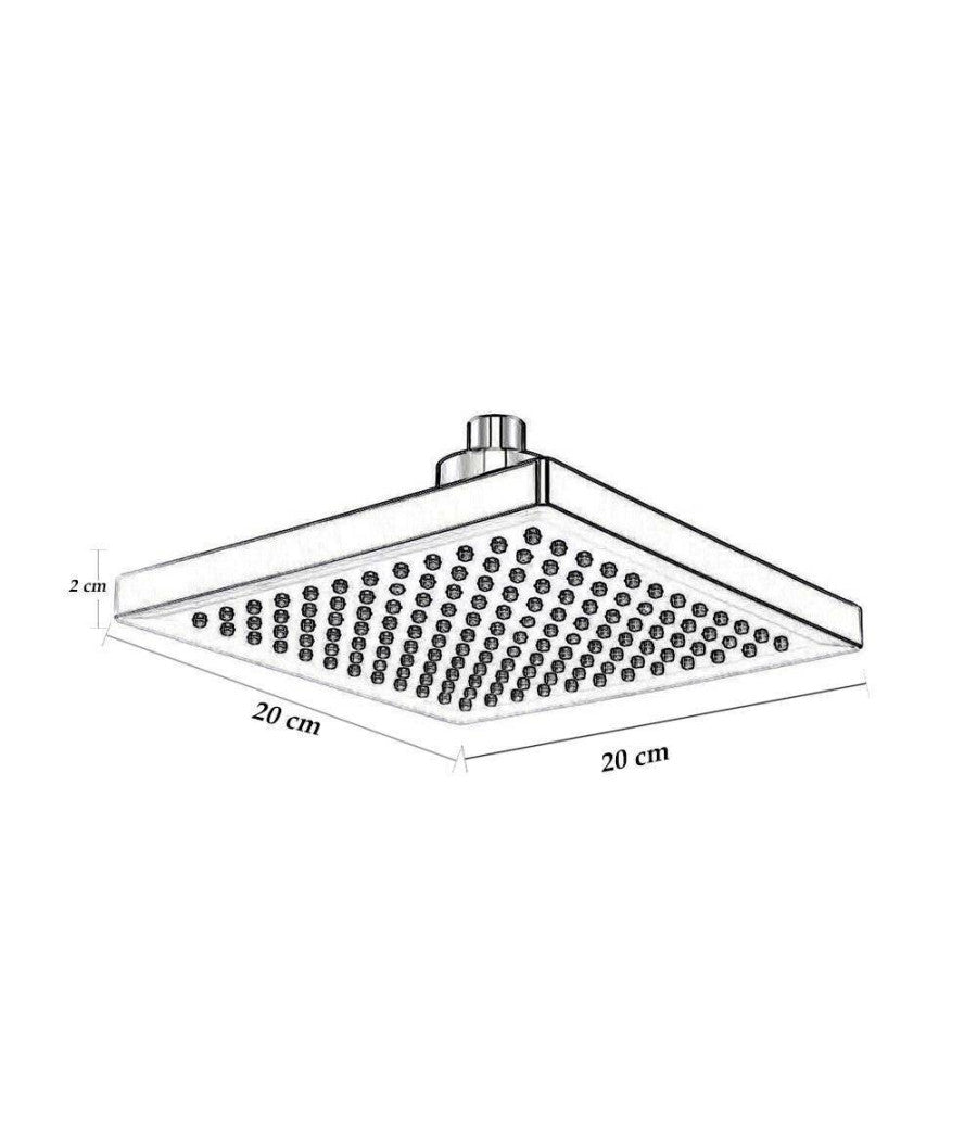 Soffione Doccia Led Rgb 20 X 20 Cm Cromoterapia Doccia Emozionale Argento 79907         