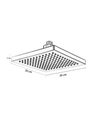 Soffione Doccia Led Rgb 20 X 20 Cm Cromoterapia Doccia Emozionale Argento 79907         