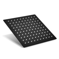 Soffione doccia quadrato 25x25 cm in acciaio inox nero opaco anticalcare