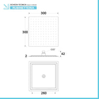 Soffione doccia quadrato 30x30 cm in acciaio inox nero opaco anticalcare