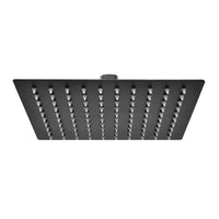 Soffione doccia quadrato 30x30 cm in acciaio inox nero opaco anticalcare