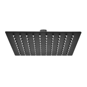 Soffione doccia quadrato 30x30 cm in acciaio inox nero opaco anticalcare