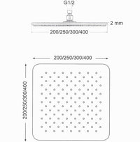 Soffione Doccia Quadrato 20x20 cm in Acciaio Inox Bonussi Cromato