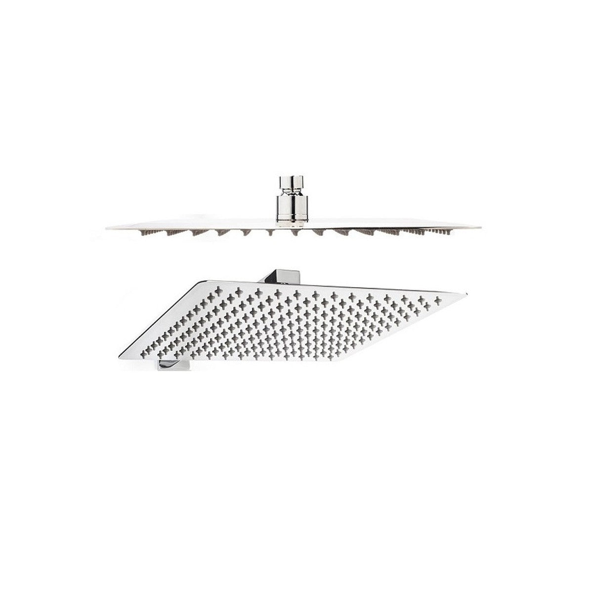 Soffione doccia quadrato in acciaio inox 20 25 30 40, dimensioni 25x25