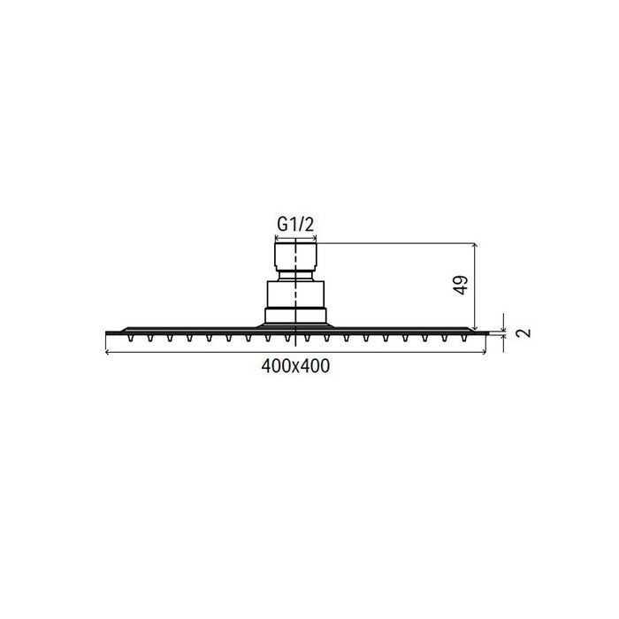 Soffione doccia quadrato in acciaio inox 20 25 30 40, dimensioni 20x20