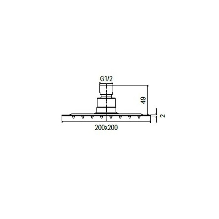 Soffione doccia quadrato in acciaio inox 20 25 30 40, dimensioni 20x20