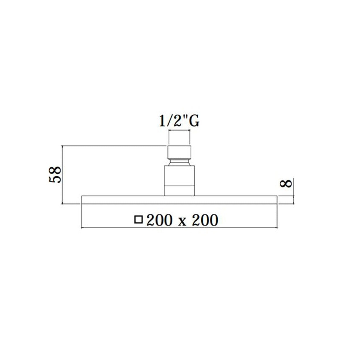 Soffione doccia quadrato syncro di paffoni 20x20, finitura st - steel looking