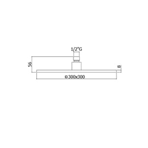 Soffione doccia quadrato syncro king di paffoni 30x30