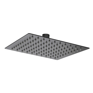 Soffione doccia rettangolare 30x20 cm nero opaco in acciaio inox