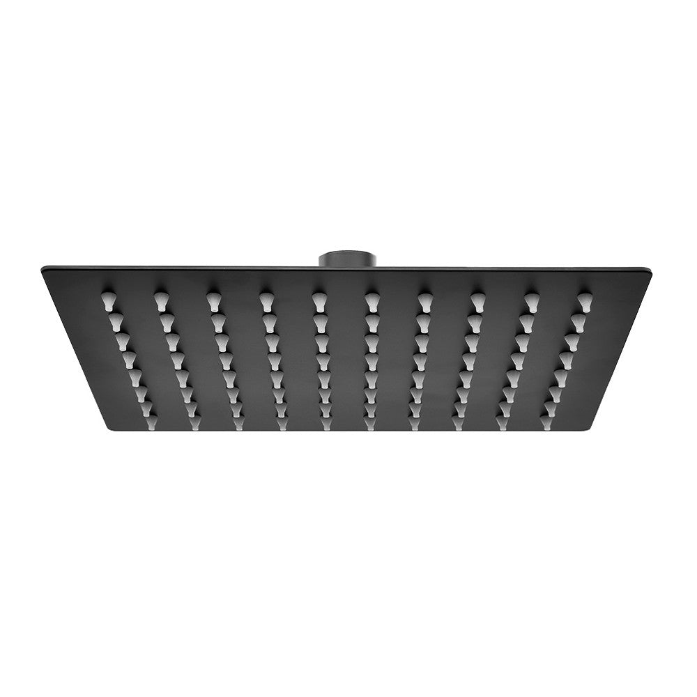 Soffione doccia rettangolare 30x20 cm nero opaco in acciaio inox