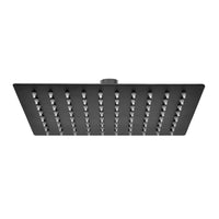 Soffione doccia rettangolare 30x20 cm nero opaco in acciaio inox