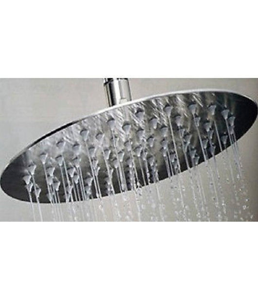 Soffione Doccia Rotondo Tondo 20 Cm Bagno Effetto Pioggia Sottile Cromato Shower         