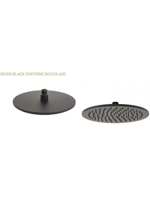 Soffione Doccia Tondo D.25 Acciaio Inox  Nero Opaco SEVEN Metaform