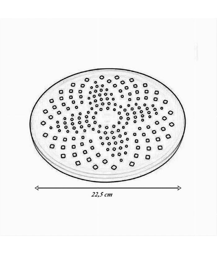 Soffione Doccia Tondo In Abs 22,5 Cm Ugelli Fori Bagno Miscelatore Filtro 87133         