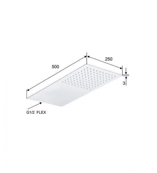 Soffione doccia a parete in acciaio inox lucidato a specchio cod 75929