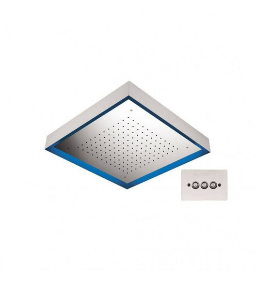 Soffione quadro retroilluminato a soffitto in acciaio inox cod 81724