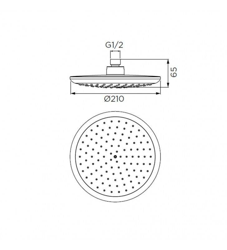 Soffione serie dalia a due getti, cromato cod 79822