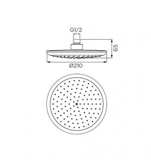 Soffione serie dalia a due getti, cromato cod 79822