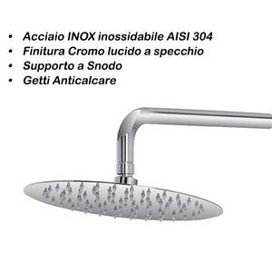 Soffione Doccia a Specchio Tondo diam. 25 cm design originale