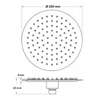 Soffione tondo per la doccia diam. 20 cm in acciaio inossidabile