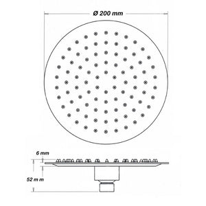 Soffione tondo per la doccia diam. 20 cm in acciaio inossidabile