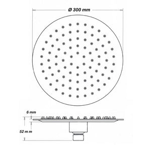 Soffione tondo ultraslim Diam. 30 cm acciaio inox specchiato