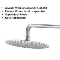 Soffione tondo ultraslim Diam. 30 cm acciaio inox specchiato