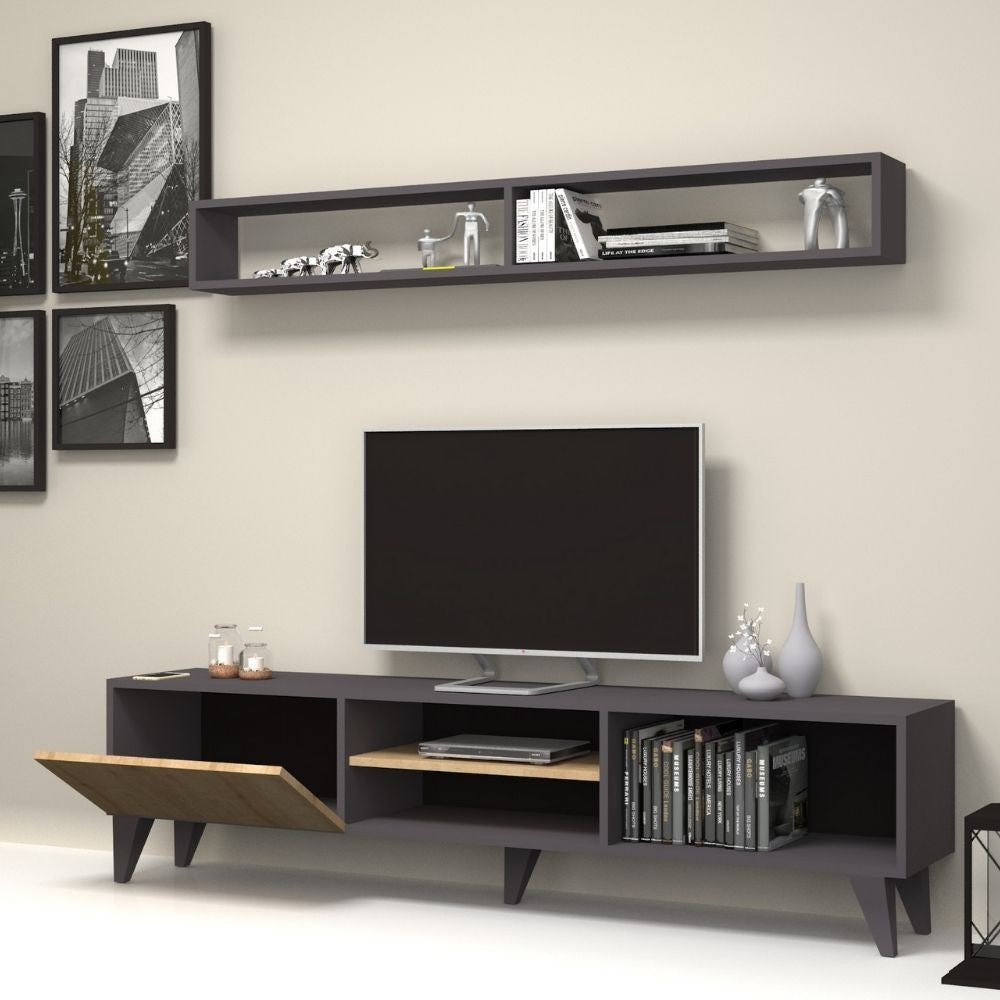 Soggiorno porta TV Amore colore nero rovere