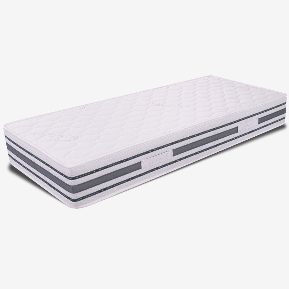 Materasso Singolo 90x200, alto 22 cm - Memory Foam, Rivestimento Silver, Ergonomico | Sommo