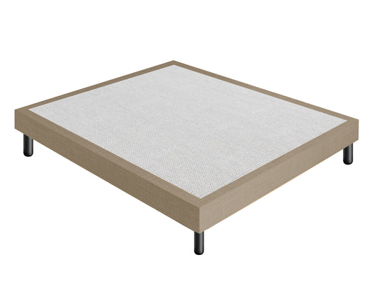 Letto Sommier Matrimoniale 160x190 Beige Rivestito - Resistente fino a 120 Kg per Persona 