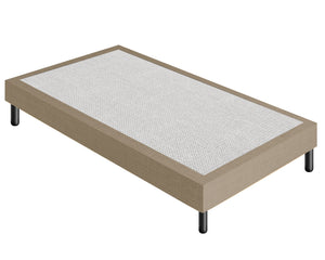 Letto Sommier Piazza e Mezza 140x190 Beige Rivestito - Resistente fino a 120 Kg per Persona 